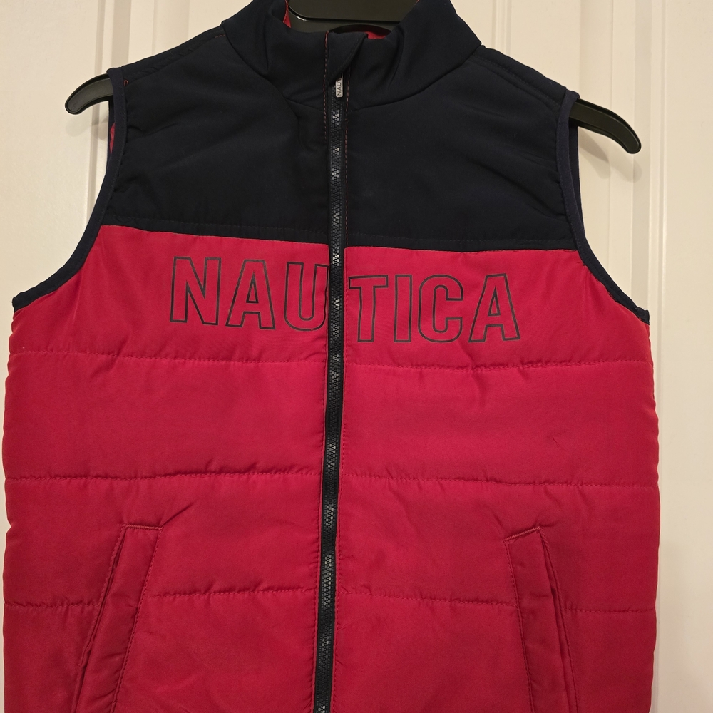 Nautica Red and Black Puffer Vest